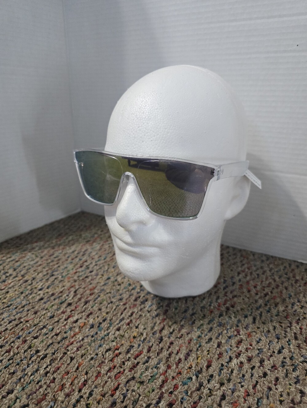 Eye Rock Starlight Accessories Clear Frame Sunglasses Mirror Blue Green Lens NWT